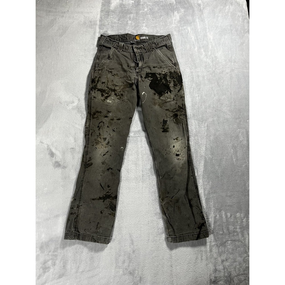 Carhartt Rugged Flex 5 Pocket Relaxed Fit Pants 28x30 102291-306 Stained